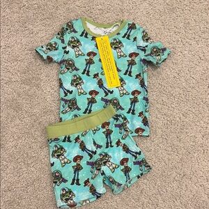Disney Bamboo Kids Pajamas with Toy Story Print - Green